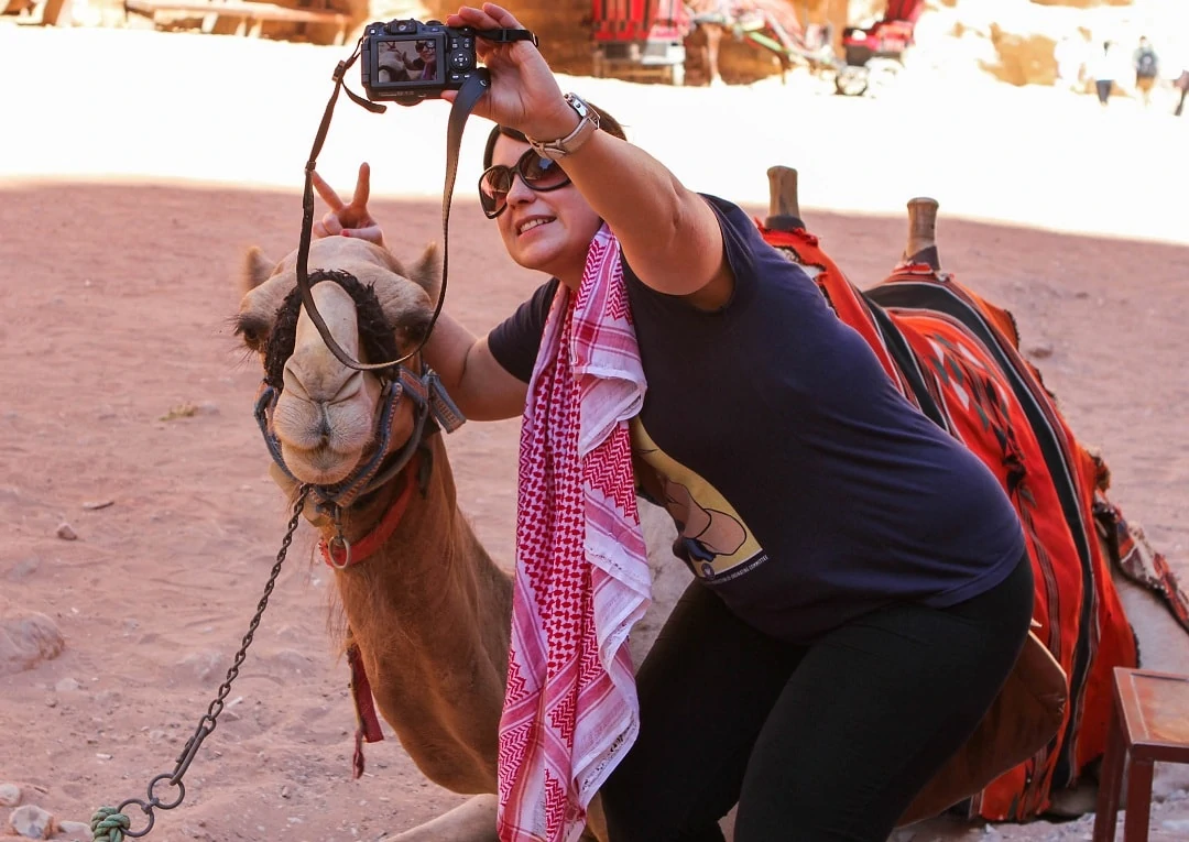 Just taking a selfie with a camel