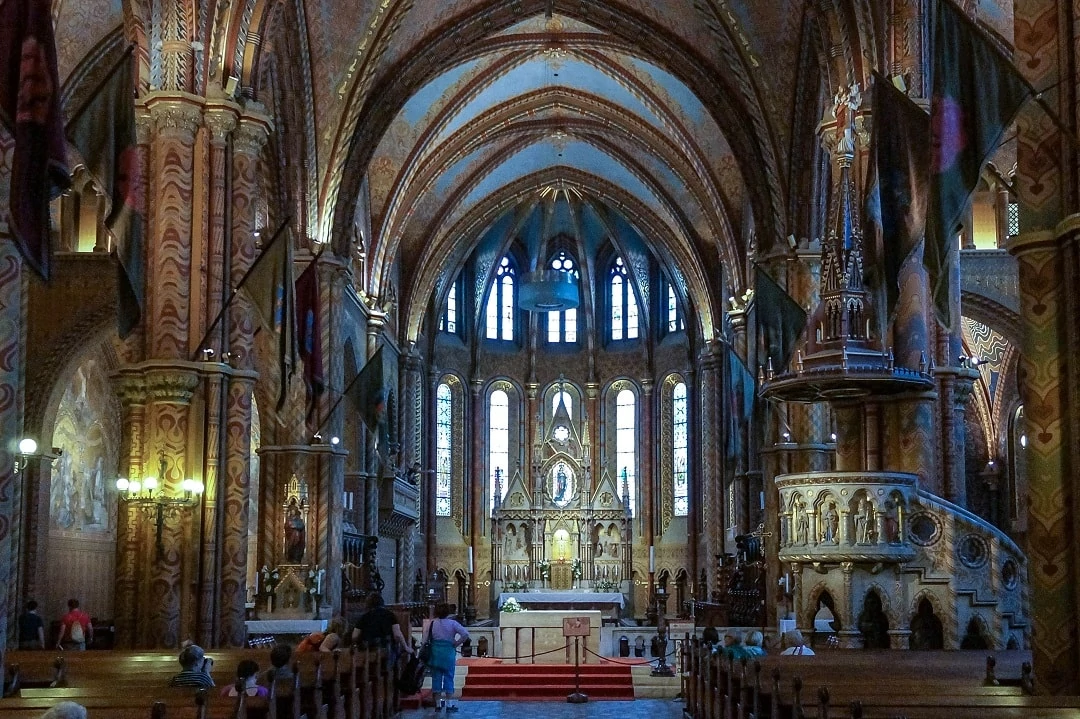 Like many older Roman Catholic churches, the interior is stunning
