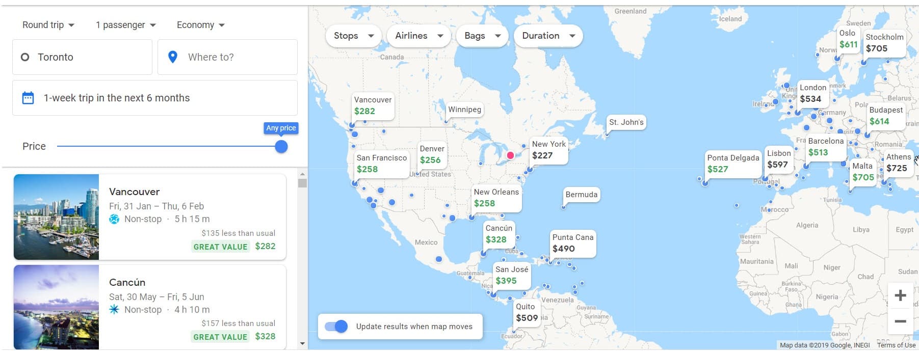 How to find cheap flights map