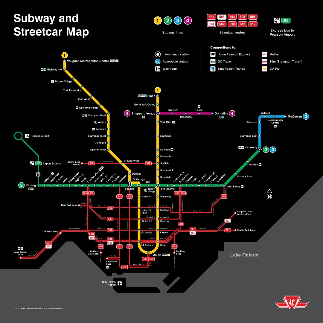 Toronto Public Transportation map